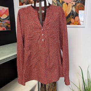 Carve Designs Rust Red Polka Dot Button-Down Shirt